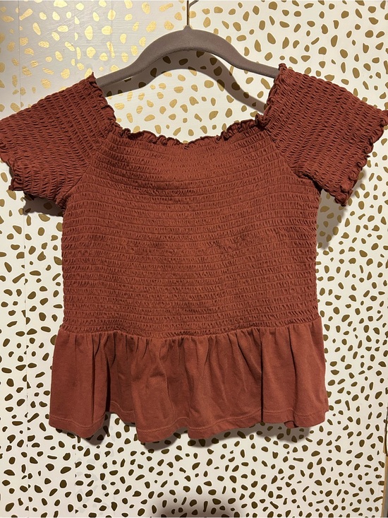 American Eagle Outfitters Tops - American Eagle Smocked Short Sleeve Peplum Top - Rust